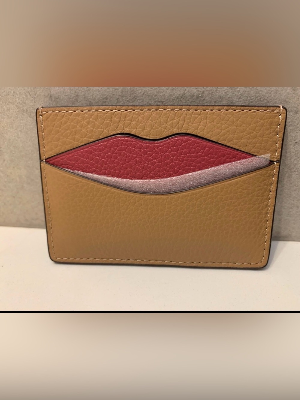 Coach Slim Lip Card Case in Tan - Picture 2 of 3